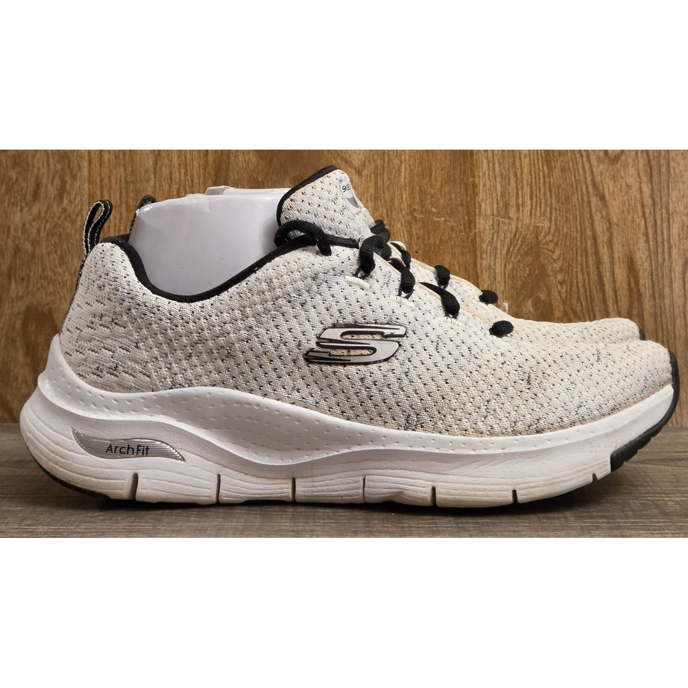 Skechers Arch Fit Glee Shoes Sneakers Womens Size 9.5 White Black